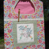 vintage inspired bluebirds clothespin bag 