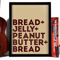 Image of Peanut Butter & Jelly Sandwich Typography Art Print, 8 x 10 inches