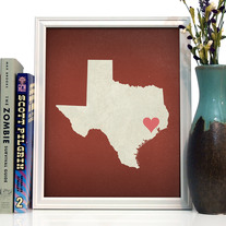 Image of Texas State LOVE, Giclee Art Print, 8 x 10 inches