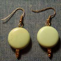 Pastel Green Disc Earrings