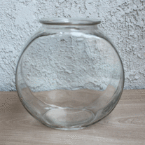 Vintage Large Glass Drum-style Fish Bowl Terrarium