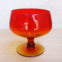 Blenko #629 Tangerine / Amberina Compote, Comport