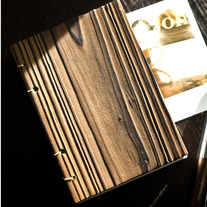 Lettepressed Small Coptic Pine Wood Journal: