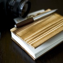 Lettepressed Small Coptic Cedar Wood Journal: