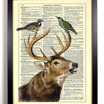 Image of Lover Birds, Vintage Dictionary Print, 8 x 10