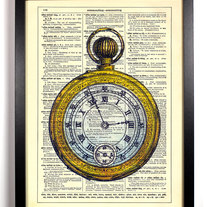 Image of The Golden Pocketwatch, Vintage Dictionary Print, 8 x 10