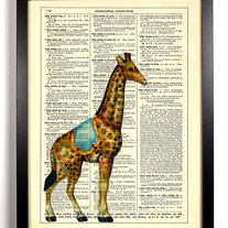 Image of Circus Giraffe, Vintage Dictionary Print, 8 x 10