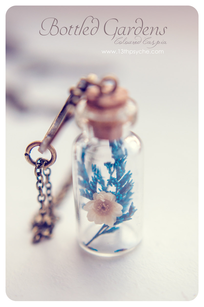 Dried flowers bottle Necklace. Flower necklace,Glass Vial Necklace