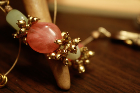 Watermelon Colors Necklace, Bracelet, and Earring Set