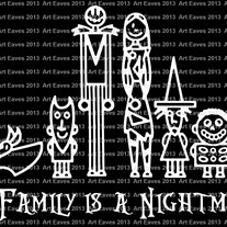 Nightmare Family Vinyl Decal Up To 5 Characters