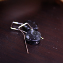 Tiny Snowflake Obsidian Drop Earrings
