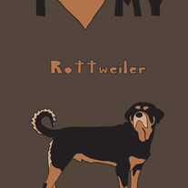 Rottweiler, 5x7 print