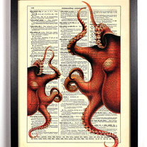 Image of Octoparty, Vintage Dictionary, 8 x 10