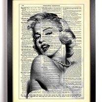 Image of Marilyn Monroe, Vintage Dictionary, 8 x 10