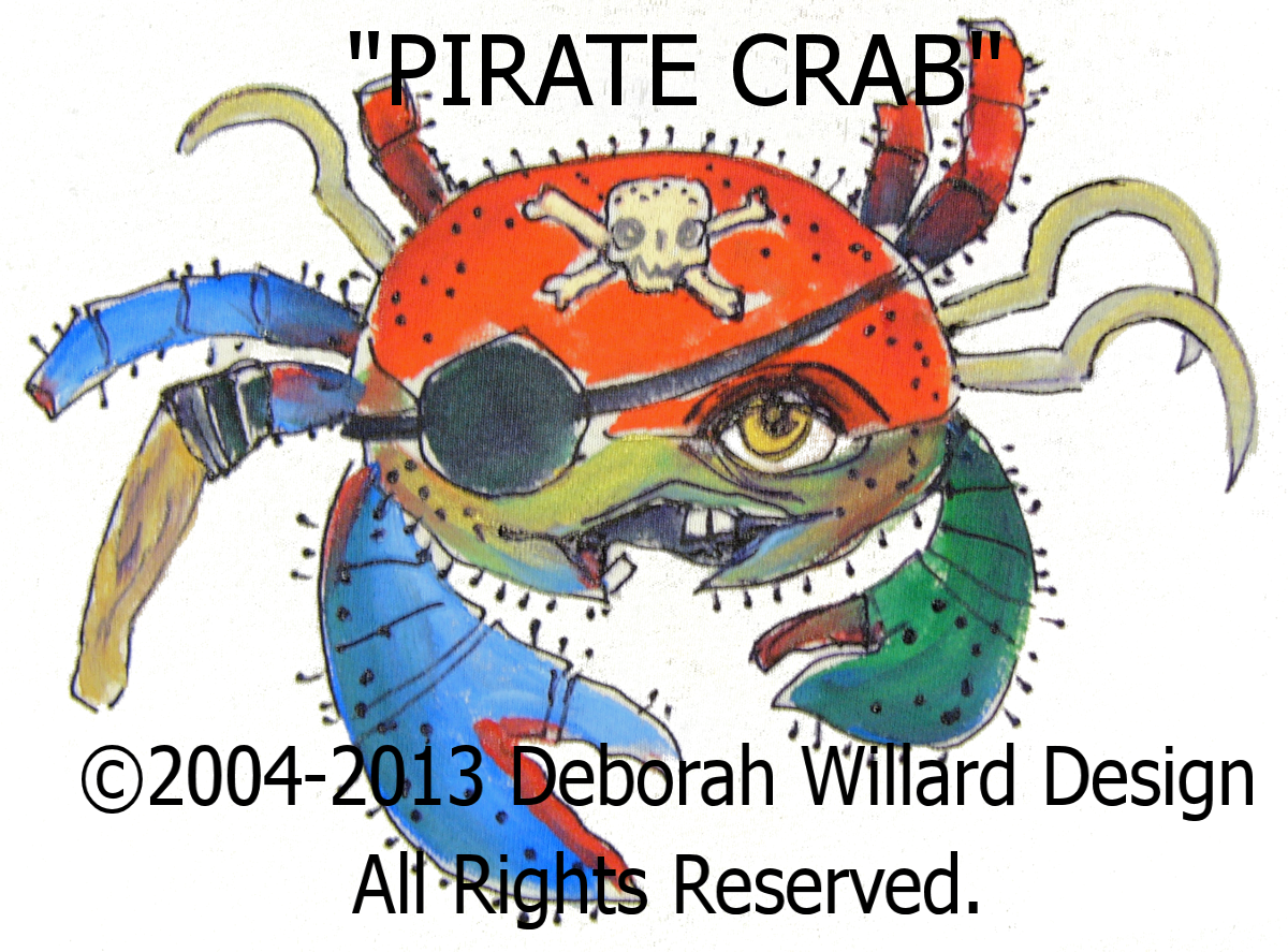 pirate crab t shirt for kids deborah willard design online store