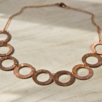 Bold Copper Discs Necklace