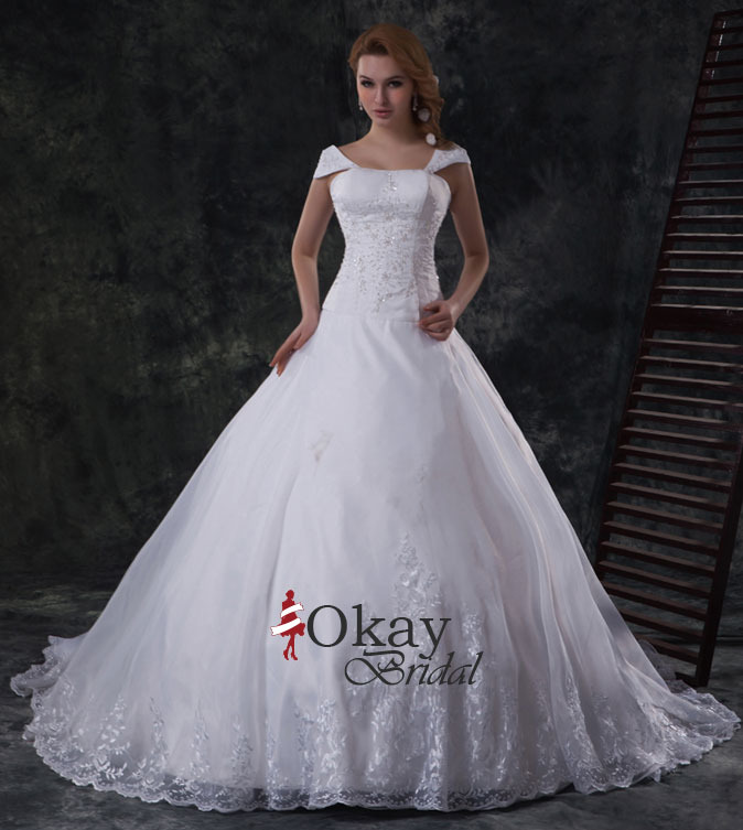Embroidered Organza Wedding Dress