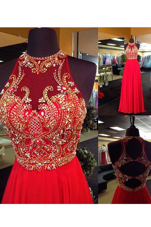 Red prom dress, Beaded prom dress, long prom dress, prom dress online