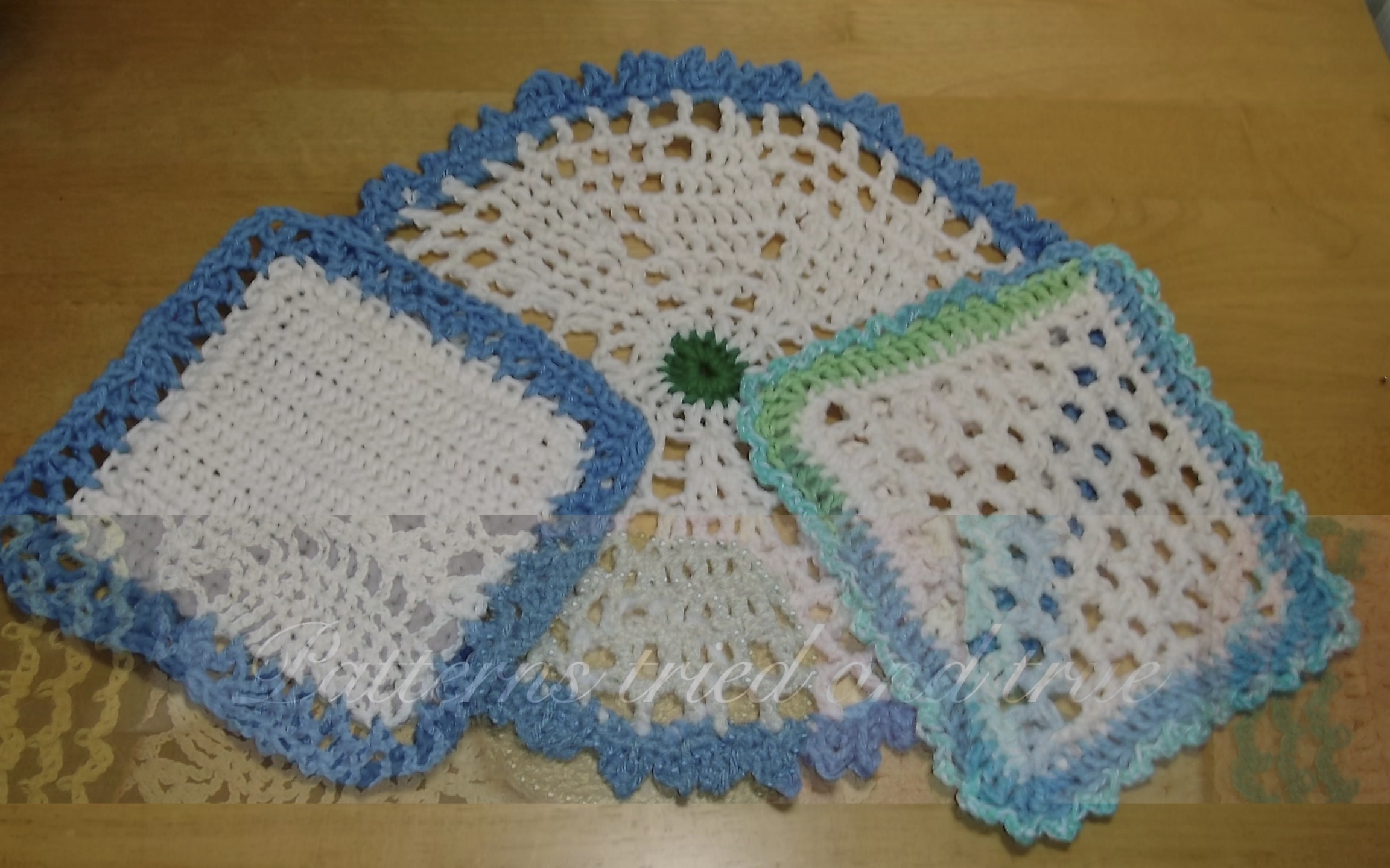 Crochet Pattern DIY for Cotton Washcloth/ Dishcloth, 3 Different ...