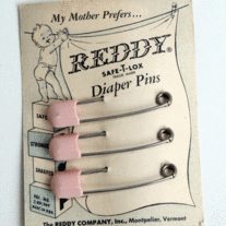 Reddy Safe-T-Lox Diaper Pins & Diaparene Baby Powder Tin