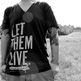 "Let Them Live" Deep V Cranberry Tri-blend - Thumbnail 1
