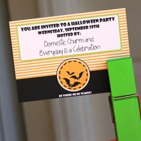 Printable Bat Halloween Invitation
