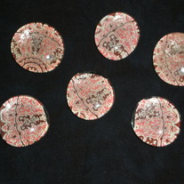 Magnet Set - Pink and Brown Damask