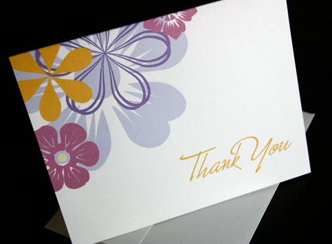 pink flowers thank you set