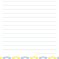 Pen Pal Set - Blue & Yellow Vintage Design