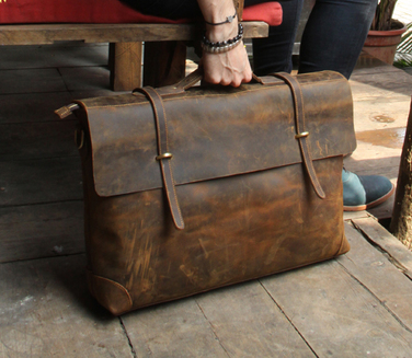 handmade leather computer bag