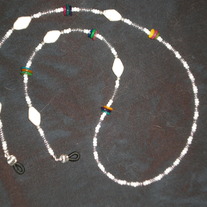 Beaded Eyeglass Chain White&Multicolor/Paper-Wrapped Beads