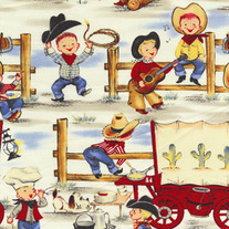  Fat Quarter Denim Lil' Cowpokes CX0248