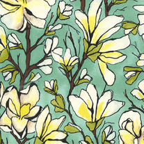 Fat Quarter Aqua Magnolia Branch CJ4814