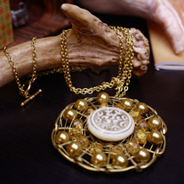 Beaded Atlantic Medallion Pendant Necklace