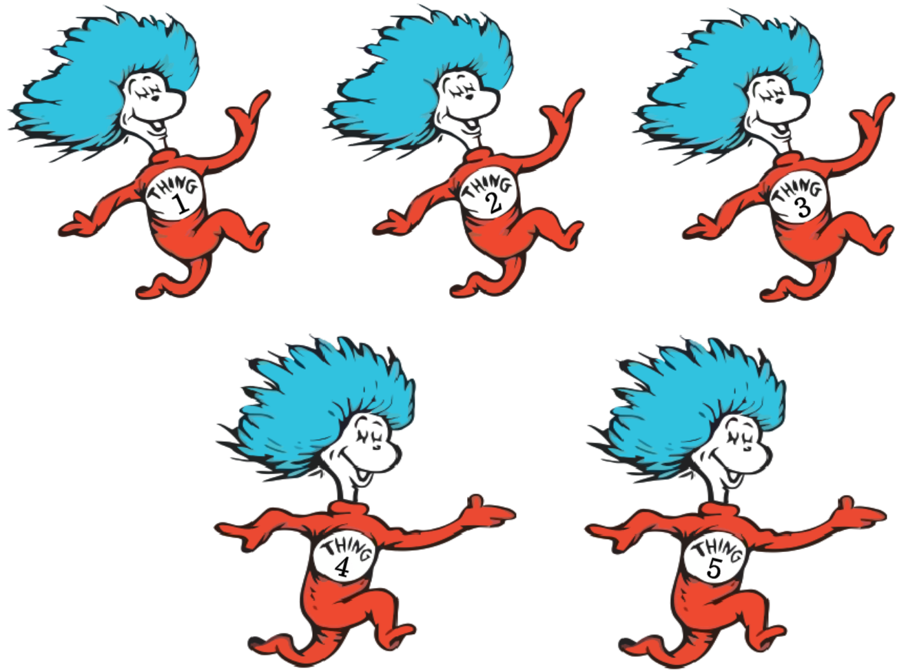 Dr Seuss Thing 1 5 5 Iron On Heat Transfers Alfies Designer 
