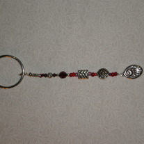 Beaded Keychain Red/Love Much, Laugh Often