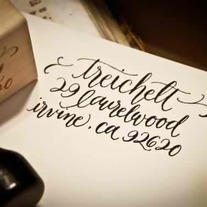 Calligraphy Address Stamp Custom -- All handwritten -- ELLE Style with flourish