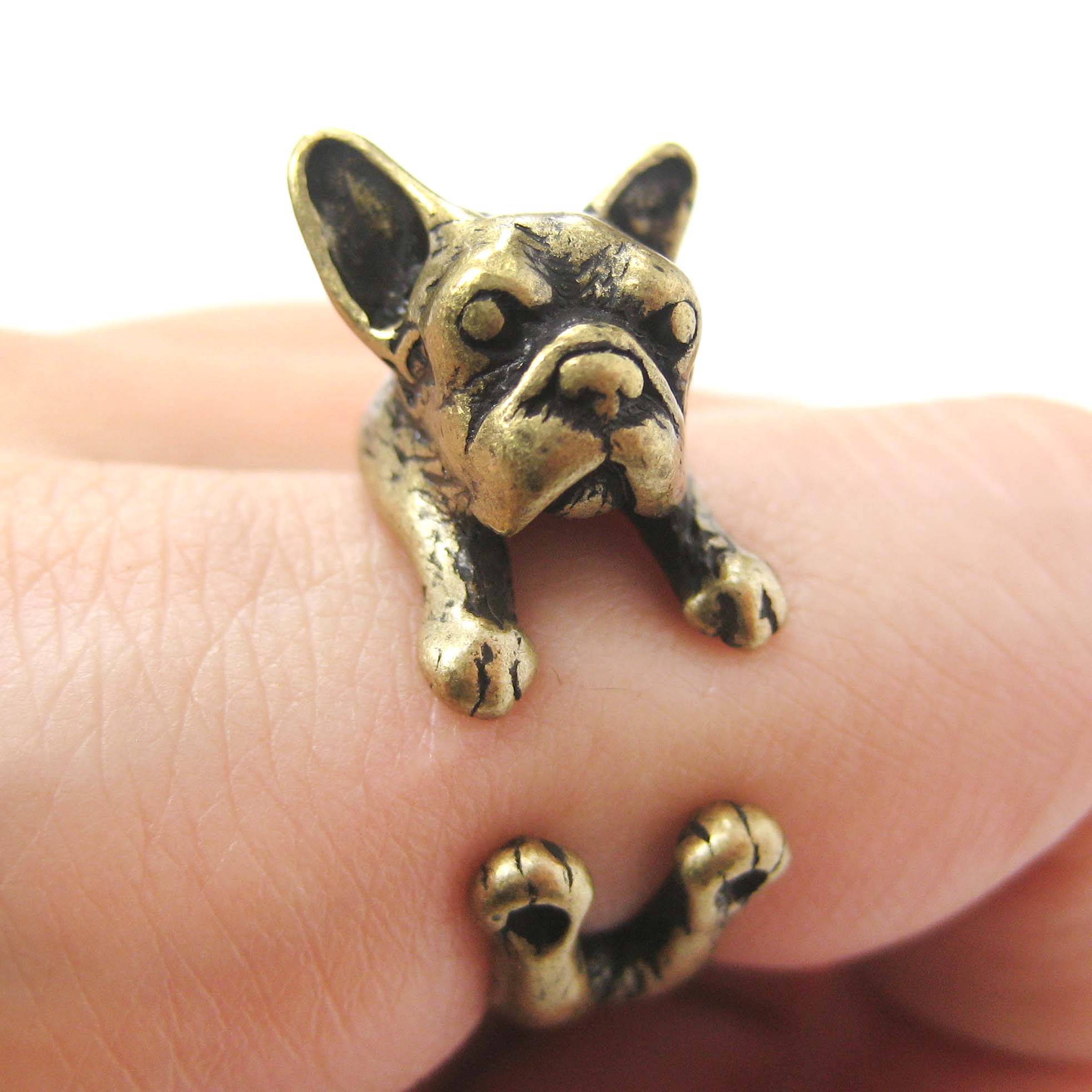 French Bulldog Puppy Animal Wrap Ring in Bronze - Sizes 4 to 9 Available on Storenvy French Bulldog Puppy Animal Wrap Ring in Bronze - Sizes 4 to 9 Available on Storenvy