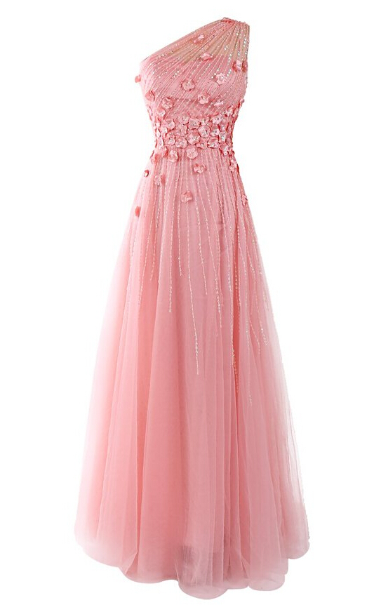 New style 2016 Sexy prom dress,pink Prom Dress,one shoulder Prom Dress,charming Prom Dress