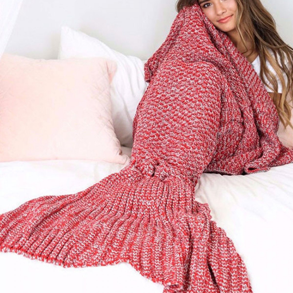 Handmade Adults Red Mermaid Blanket on Storenvy