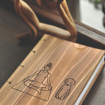 Letterpress Wooden handcrafted Yoga Sketch/Journal Book