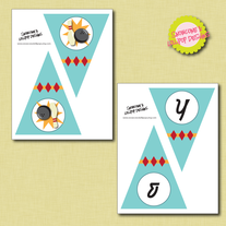 Printable 'Happy Birthday' Pennant Banner - Bowling Collection