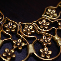 Goldtone Floral Bib Necklace