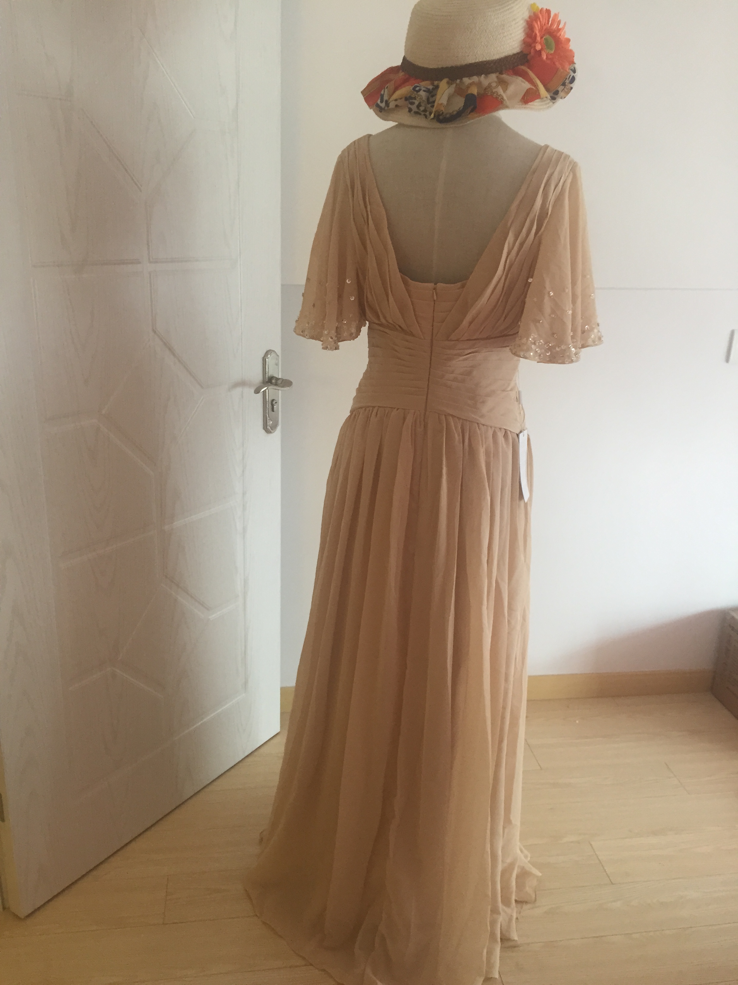 evening sun dress champagne
