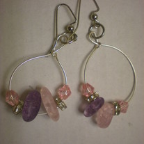 Pink & Purple Dangle Earrings 