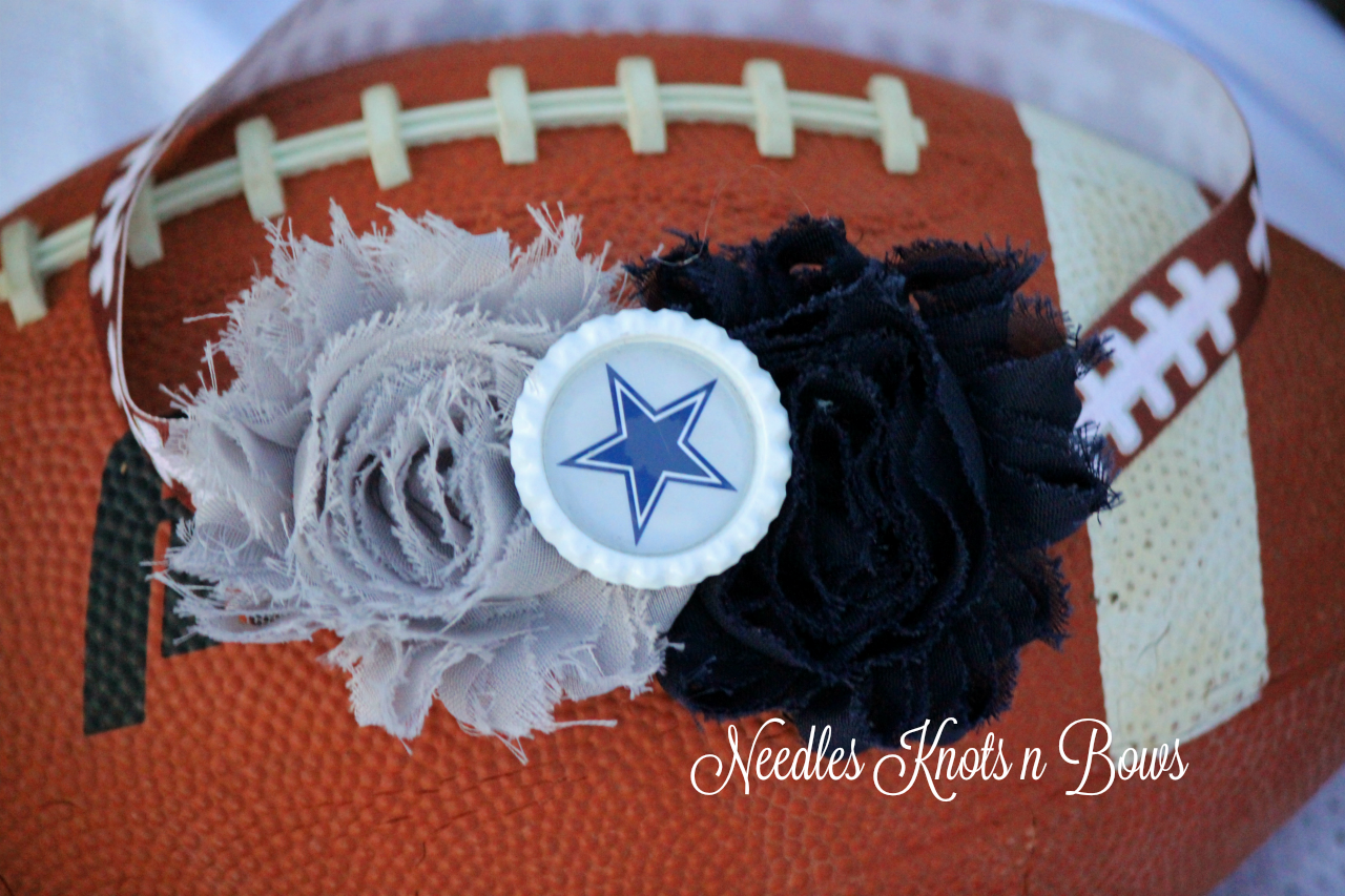 Girls Dallas Cowboys Headband, Cowboys Shabby Chic Football Headband