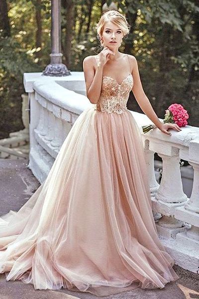 Prom Dresses Tulle with Gold