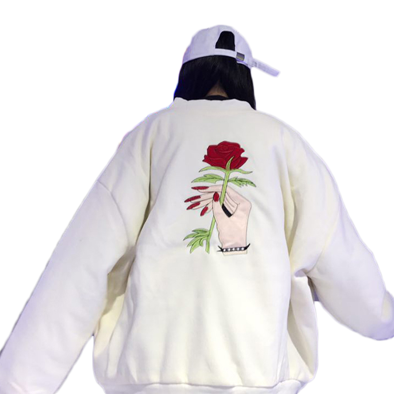 HARAJUKU KAWAII ROSE EMBROIDERED THICKENED BASEBALL JACKET Â· Storeunic Â· Online Store Powered by 
