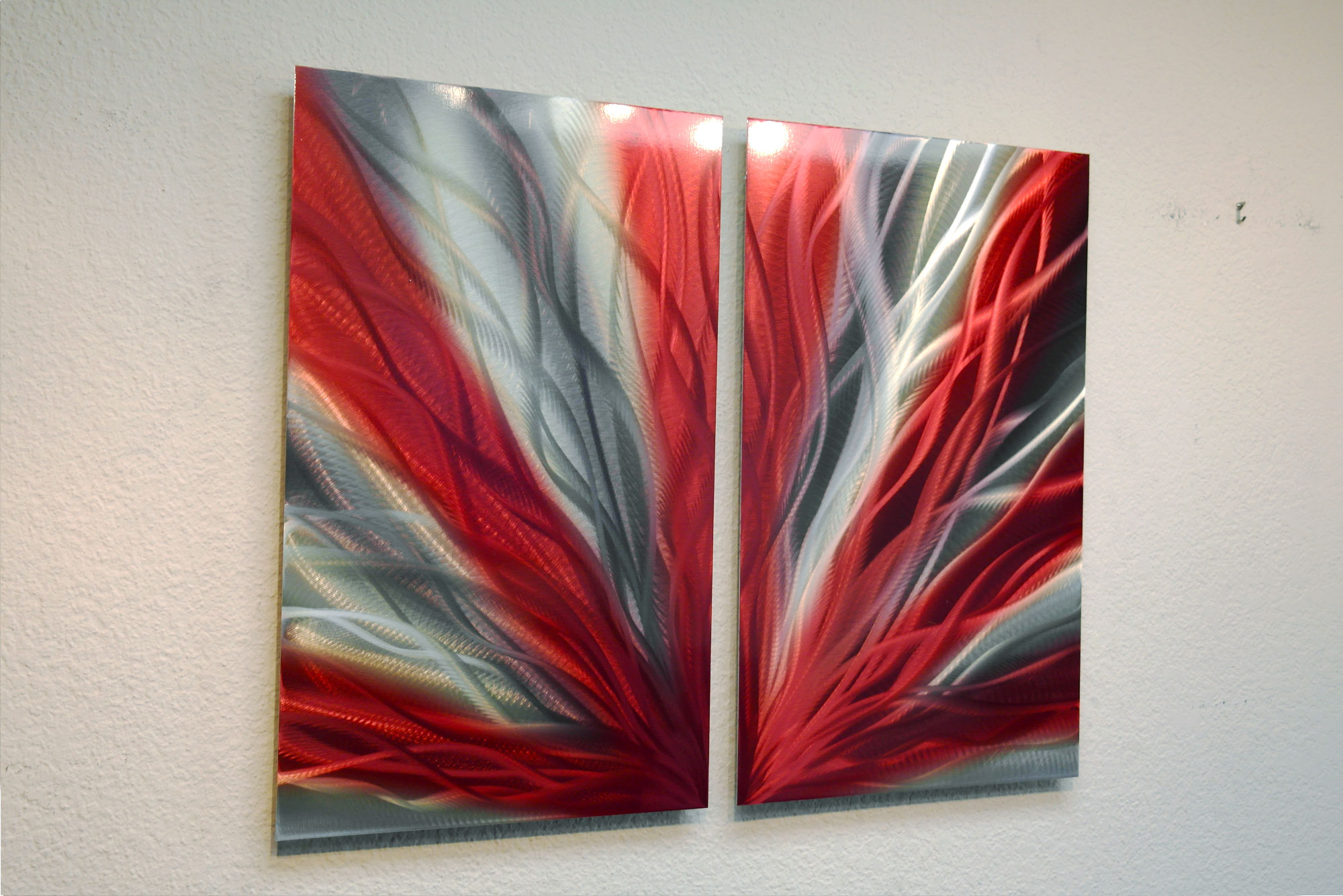 Radiance Red 31 Metal Wall Art Abstract Sculpture Modern Decor