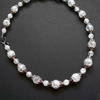 17" Clear crystal beaded wire necklace